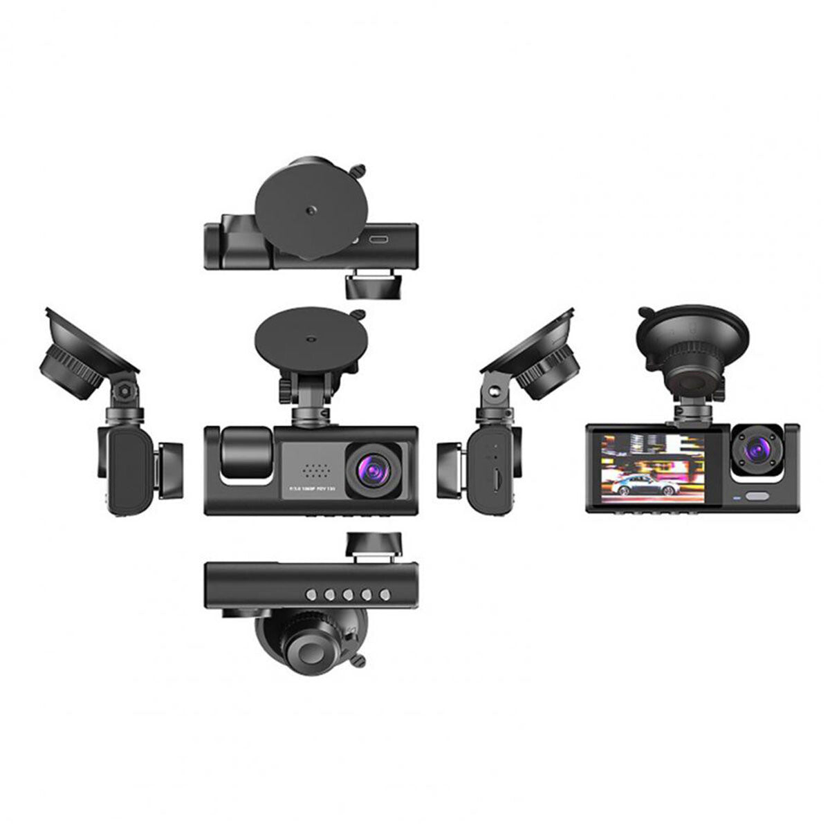 1080P Dual Lens Car Dash Cam Recorder G Sensor DVR Front And Rear Camera Video